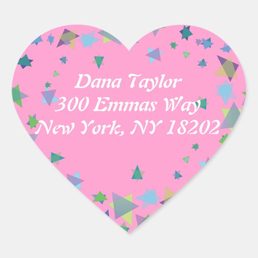 Stars des Aufklebers der jüdischen RÜCKSENDEADRESS Herz-Aufkleber (Vorderseite)