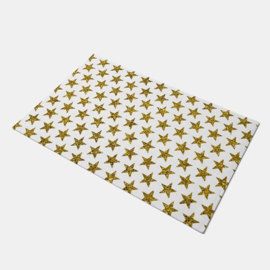 Stars des Gold Glitzer Fußmatte (Schrägansicht)