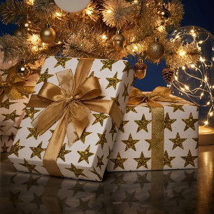 Stars des Gold Glitzer Geschenkpapier