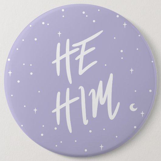 Stars Er Ihm Pronouns in Lilac Button (Vorderseite)