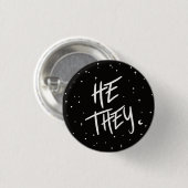 Stars Er/sie Pronouns 3 cm Abzeichen Button (Vorne & Hinten)