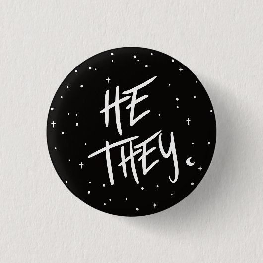 Stars Er/sie Pronouns 3 cm Abzeichen Button (Vorderseite)