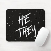 Stars Er/sie Pronouns Mousepad (Mit Mouse)
