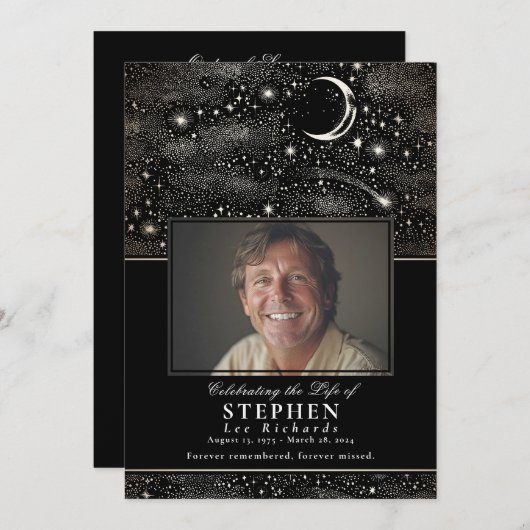 Stars Feier zum Foto des Lebens Gedenkfeier Beerdi Programm (Vorne/Hinten)