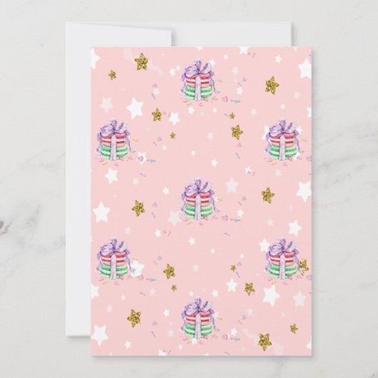 Stars French Macarons Babydusche Einladung (Rückseite)