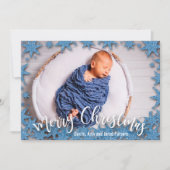 Stars Frohe Weihnachts-Foto Geburtshinweise Feiertagskarte (Vorderseite)