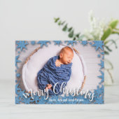 Stars Frohe Weihnachts-Foto Geburtshinweise Feiertagskarte (Stehend Vorderseite)