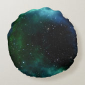 Stars Galaxy Gradient Rundes Kissen (Rückseite)