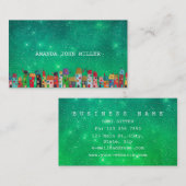 Stars Galaxy Green Aquatic Baby Sitter Teacher Visitenkarte (Vorne/Hinten)