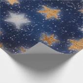 Stars Galaxy Sky Navy Blue Night Copper Gold Extra Geschenkpapier (Ecke)