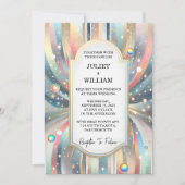 Stars Glam Bright Pastel Ombre Glitzer Wedding Einladung (Vorderseite)