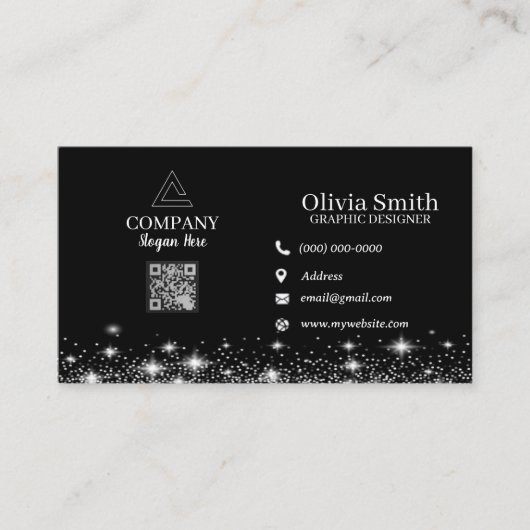 Stars & Glitzern QR Code Business Cards von 100 Visitenkarte (Vorderseite)