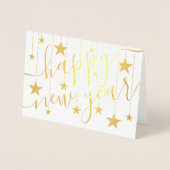 Stars glücklich über das neue Jahr Chic Moderne Sk Folienkarte (Vorderseite)