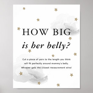 Stars & Graue Wolken Kinderdusche wie groß ihr Bau Poster