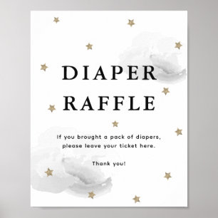 Stars & Graue Wolken Kinderdusche Windelwindeln Poster