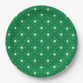 Stars Green Christmas Background Pappteller (Vorderseite)