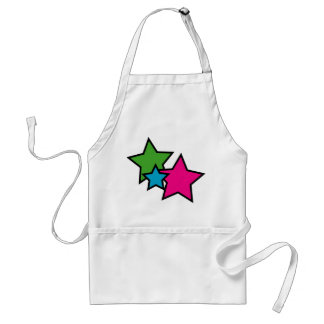 Stars Green Pink Blue Black Schürze