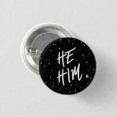Stars He/Him Pronouns Button (Vorne & Hinten)