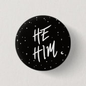 Stars He/Him Pronouns Button (Vorderseite)