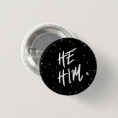 Stars He/Him Pronouns Button (Vorne & Hinten)