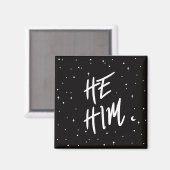 Stars He/Him Pronouns Magnet (Vorderseite/Rückseite)