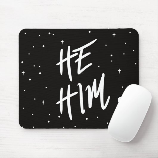 Stars He/Him Pronouns Mousepad (Mit Mouse)