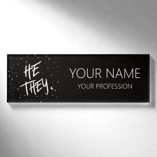 Stars He Sie Pronouns Namenschild