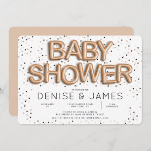 Stars in Rose Gold Foil Ballon Typ Babydusche Einladung