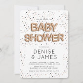 Stars in Rose Gold Foil Ballon Typ Babydusche Einladung (Vorderseite)