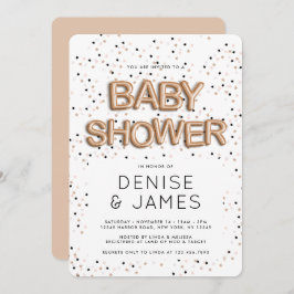 Stars in Rose Gold Foil Ballon Typ Babydusche Einladung