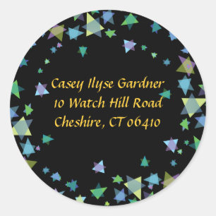 Stars Jüdische Rückkehraufkleber Runder Aufkleber