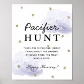 Stars & Lavendel Clouds Kinderdusche Schnuller Jag Poster (Vorne)