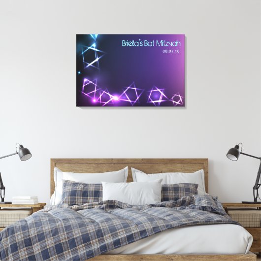 STARS & LIGHTS Bat Mitzvah Sign-In Memory Board Leinwanddruck (Insitu (Schlafzimmer))