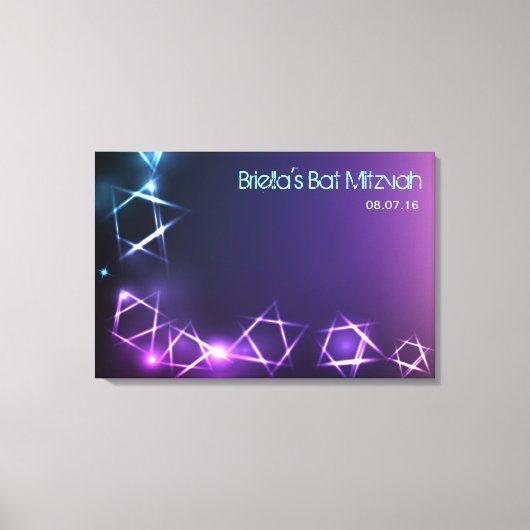 STARS & LIGHTS Bat Mitzvah Sign-In Memory Board Leinwanddruck (Vorderseite)