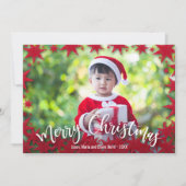 Stars Merry Christmas Script Foto Feiertagskarte (Vorderseite)