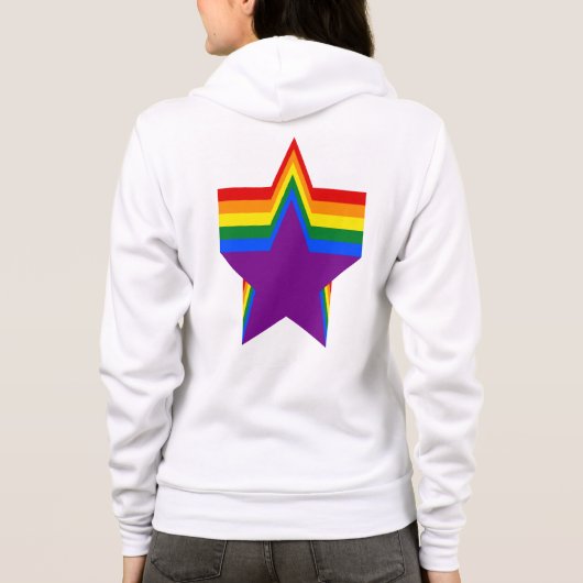 Stars mit Regenbogenfarben Hoodie (Rückseite)