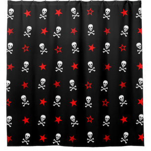 { Stars mit Skulls & Crossbones } Duschvorhang