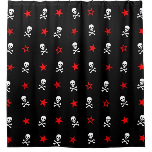 { Stars mit Skulls & Crossbones } Duschvorhang (Vorderseite)