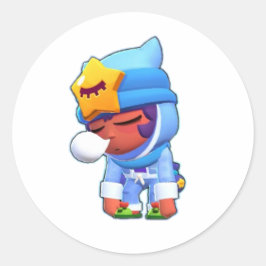 Stars mit Stickereien Runder Aufkleber