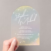 Stars Modern Wedding Akryllische Einladung (Insitu (Handheld))