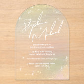 Stars Modern Wedding Akryllische Einladung (Vorderseite)