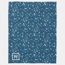 Stars Monogramm Fleecedecke