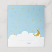 Stars & Moon Baby Blue Boy Platzkarte (Außenseite Aufgefaltet)