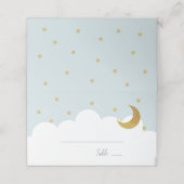 Stars & Moon Baby Blue Boy Platzkarte (Außenseite Aufgefaltet)