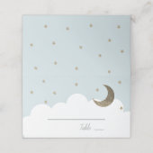 Stars & Moon Baby Blue Boy Platzkarte (Außenseite Aufgefaltet)