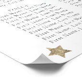 Stars & Moon Baby Blue Boy Taufplan Poster (Ecke)