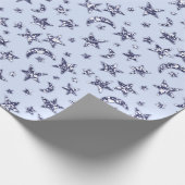 Stars Moon Blue Pastel Celestial Spark Navy Boy Geschenkpapier (Ecke)