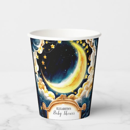 Stars Moon Celestial Baby Dusche Pappbecher (Vorderseite)