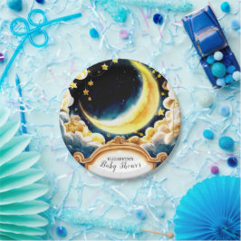 Stars Moon Celestial Baby Dusche Pappteller