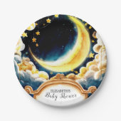 Stars Moon Celestial Baby Dusche Pappteller (Vorderseite)